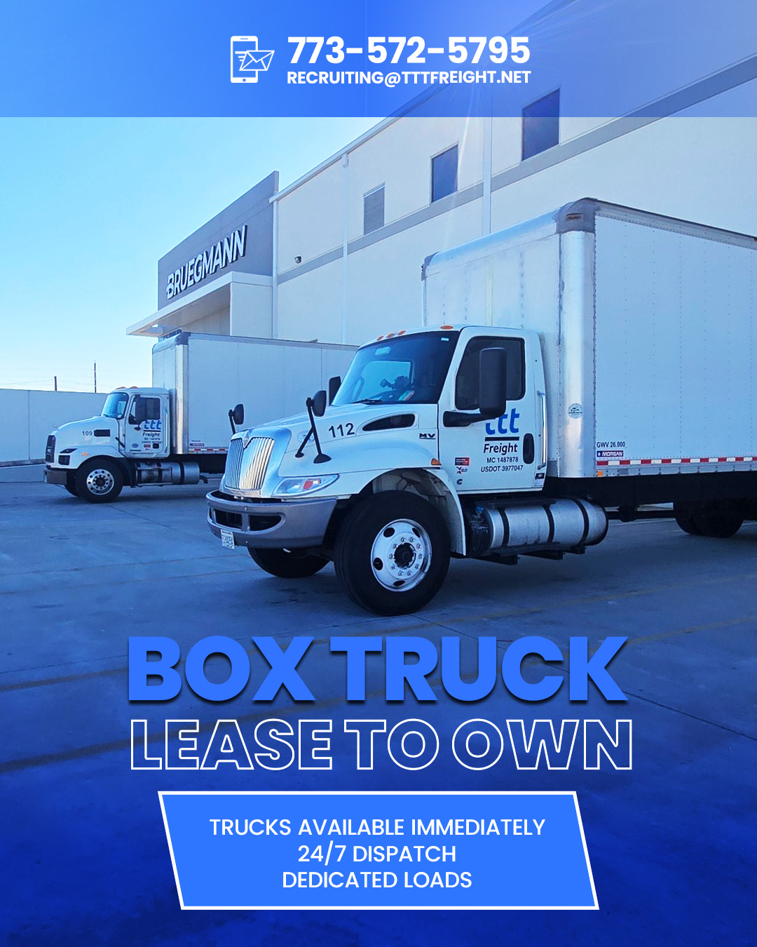  Box Truck Lease to Own  - At TTT Freight - Balkan Truckers US