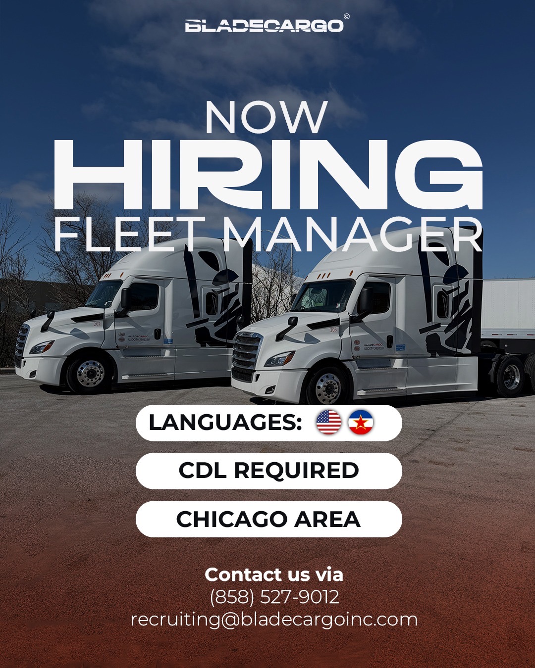 Now Hiring Fleet Managers in Chicago – Join BladeCargo - Balkan Truckers US