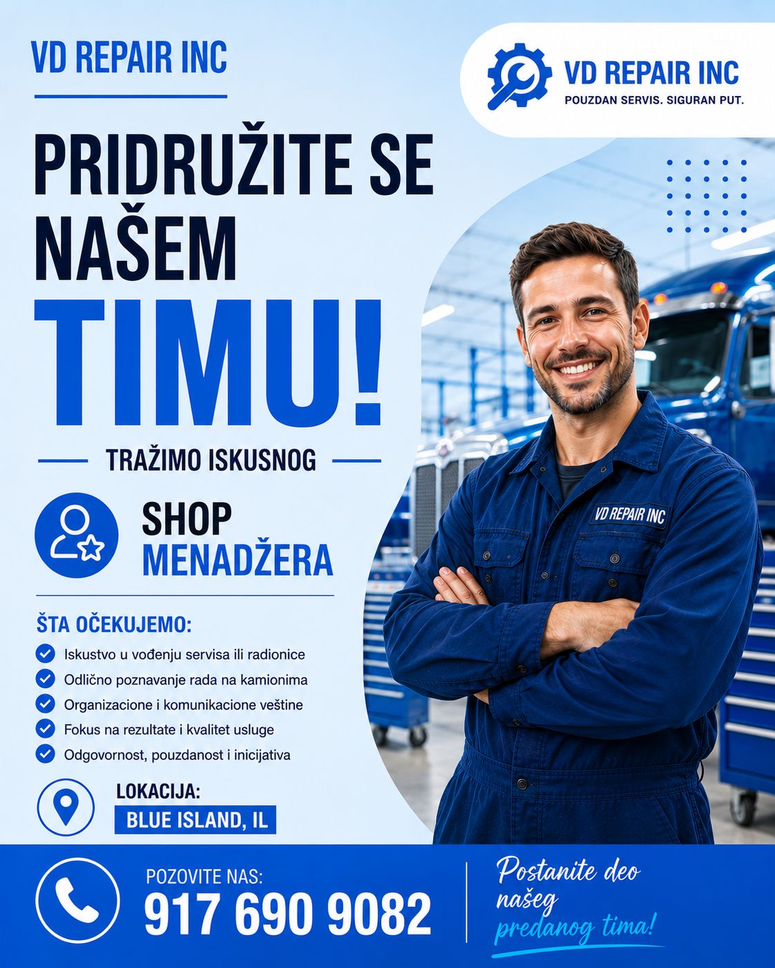 Pridružite se našem timu – Otvorena pozicija za Shop Menadžera - Balkan Truckers US