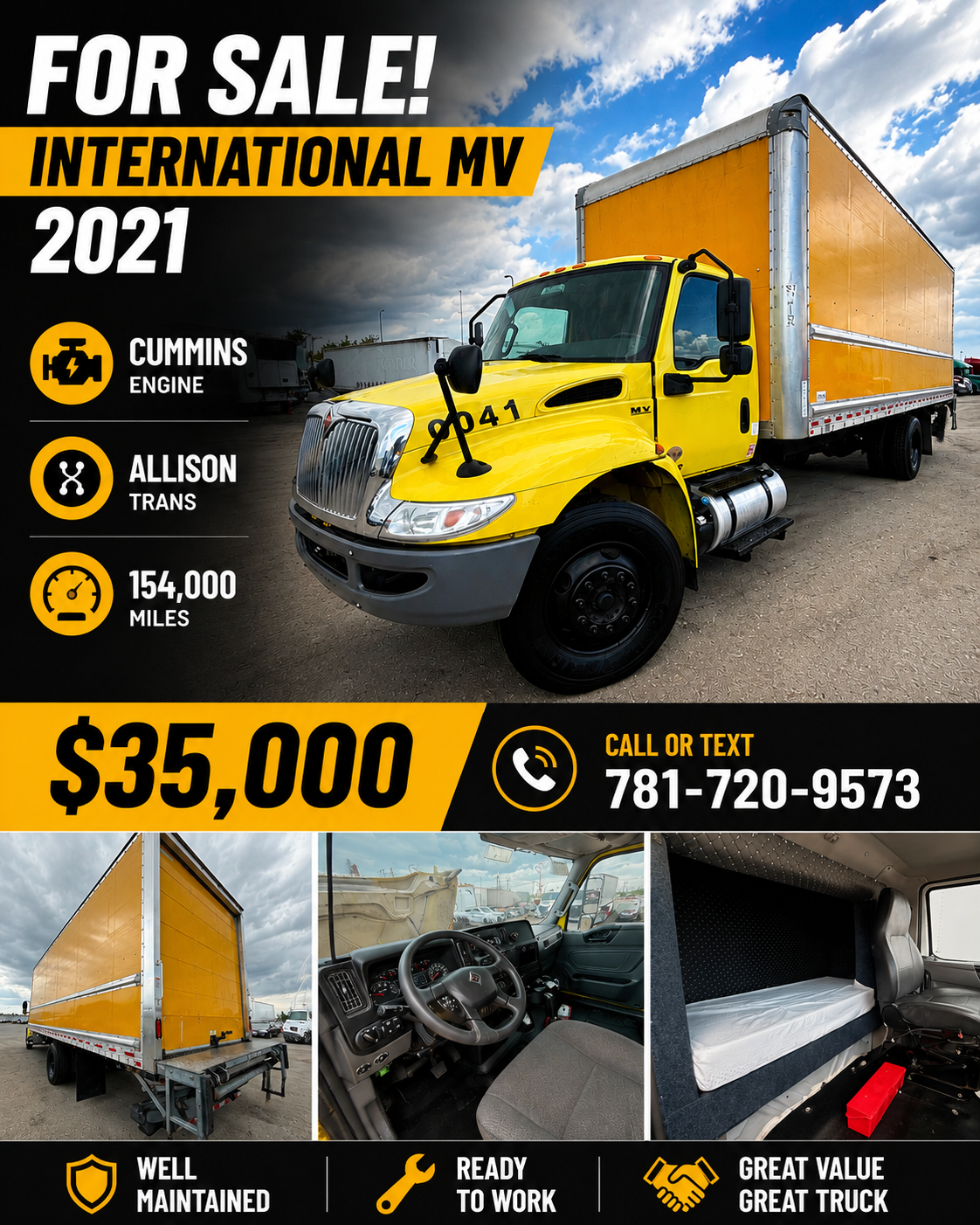 2021 International MV Box Truck for Sale – Cummins Engine & Allison Transmission - Balkan Truckers US