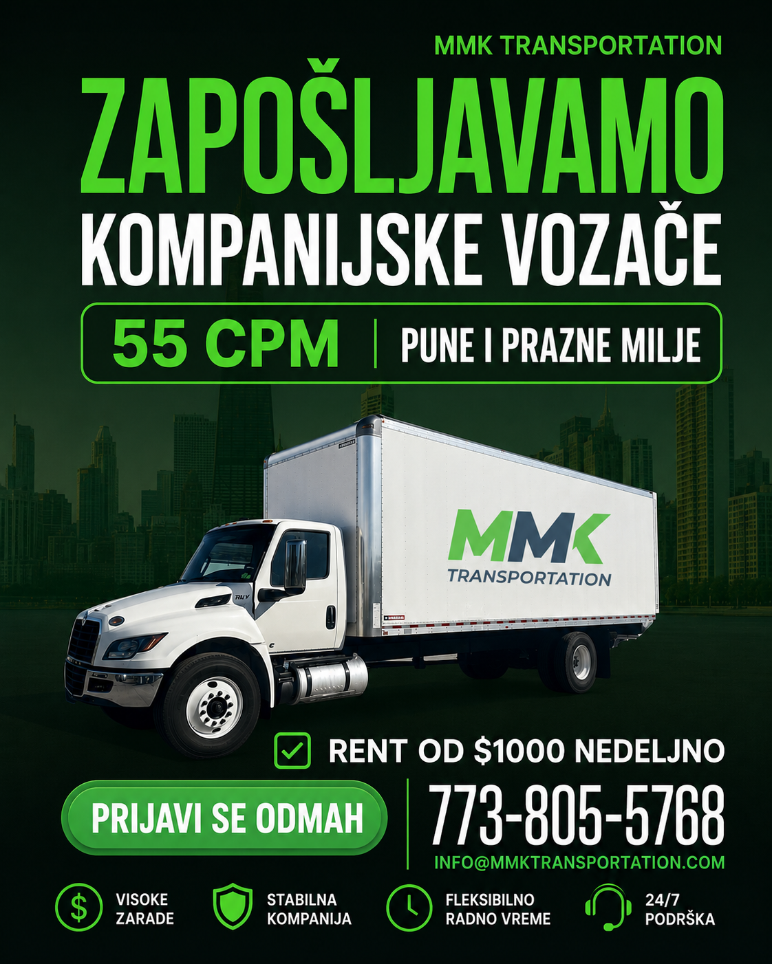 MMK Transportation zapošljava kompanijske vozače! - Balkan Truckers US