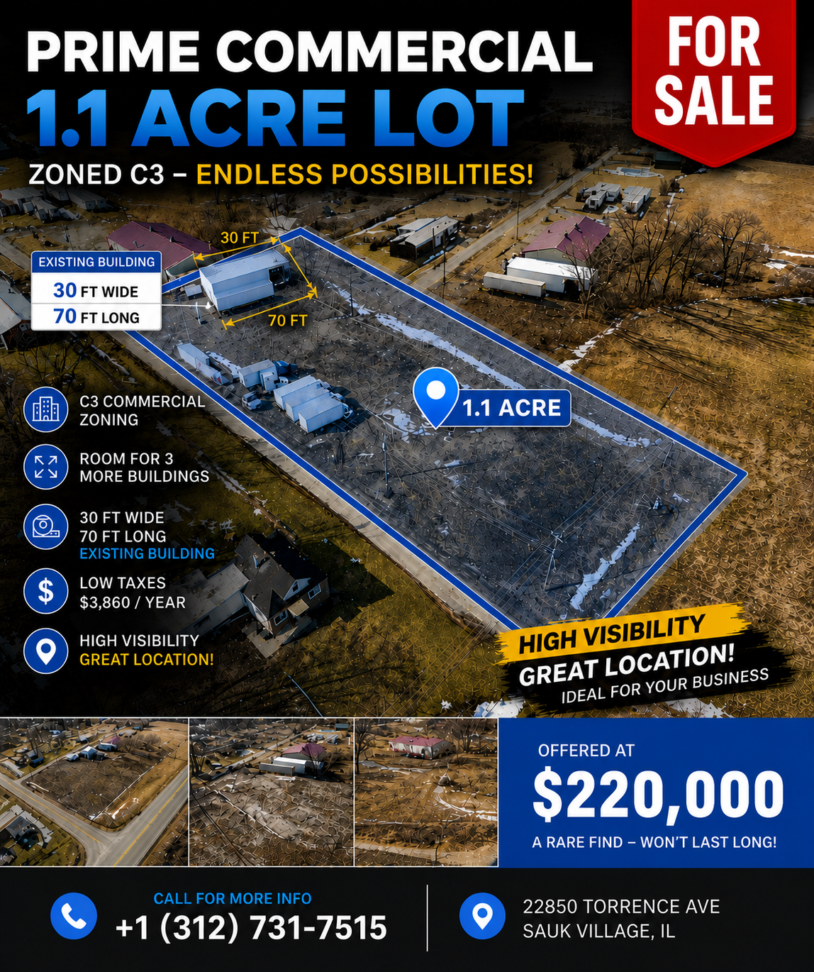 1.1 Acre Commercial Lot For Sale – Sauk Village, IL - Balkan Truckers US