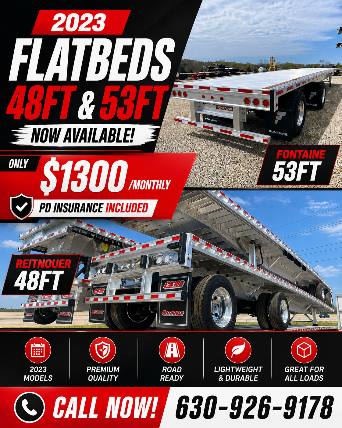 2023 Flatbeds Available – 48FT & 53FT Models Ready to Work - Balkan Truckers US