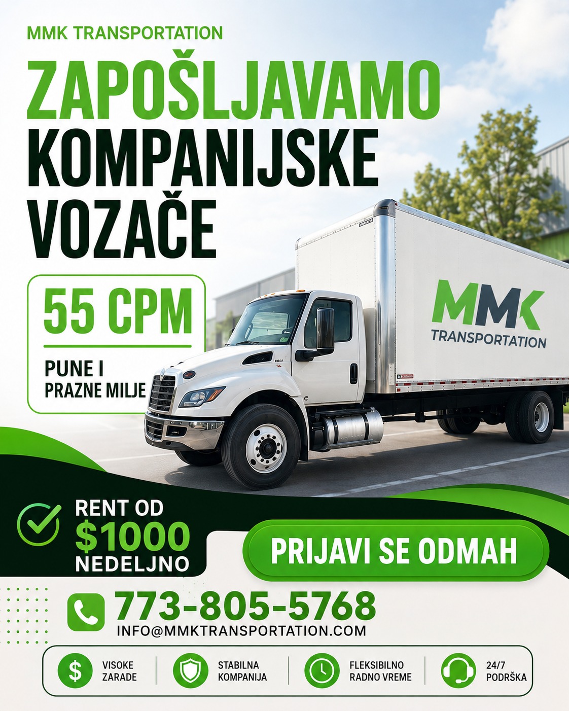 MMK Transportation zapošljava kompanijske vozače - Stabilan posao, redovna primanja i moderna oprema - Balkan Truckers US