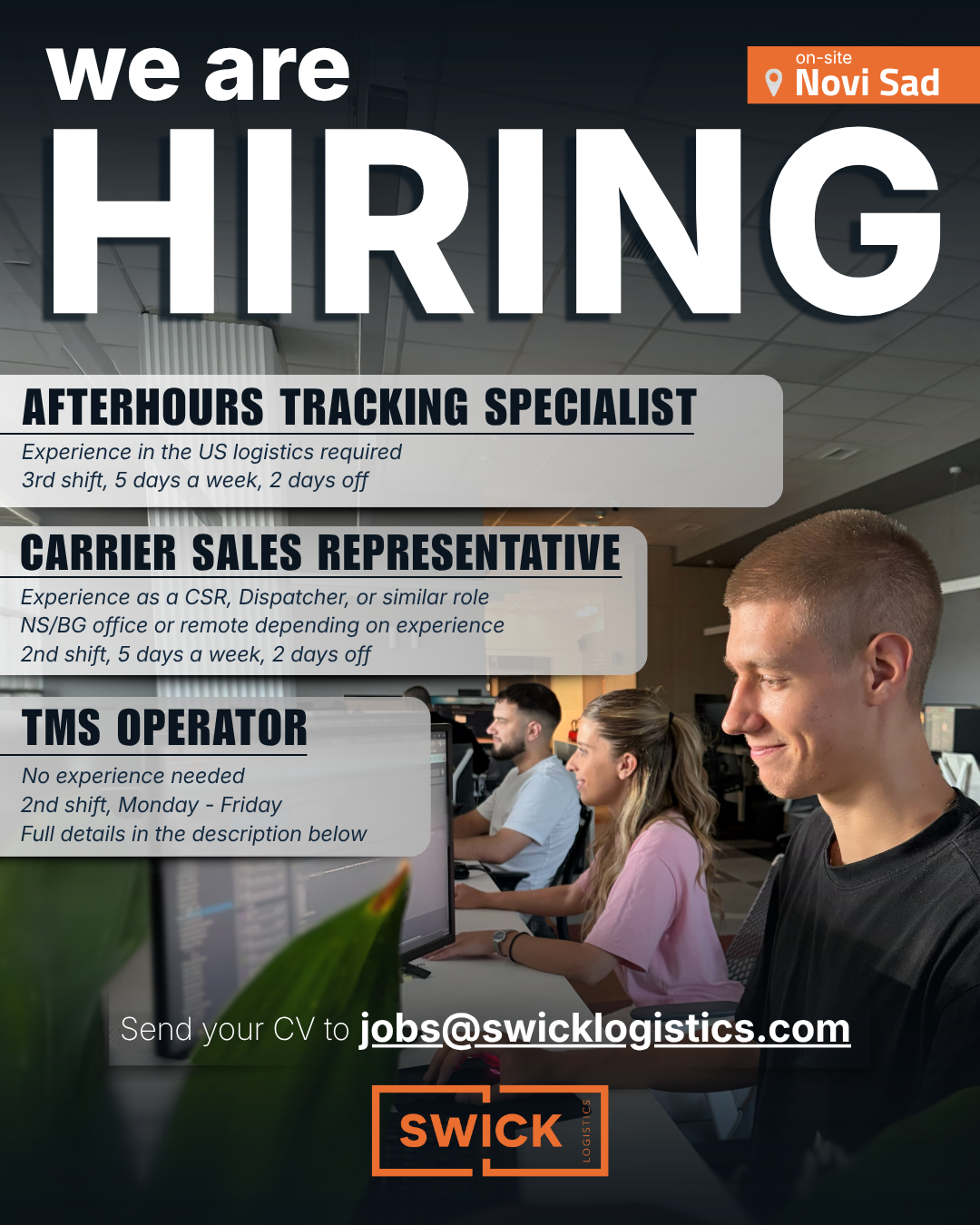 HIRING – JOIN SWICK LOGISTICS - with or without logistics experience - Balkan Truckers US