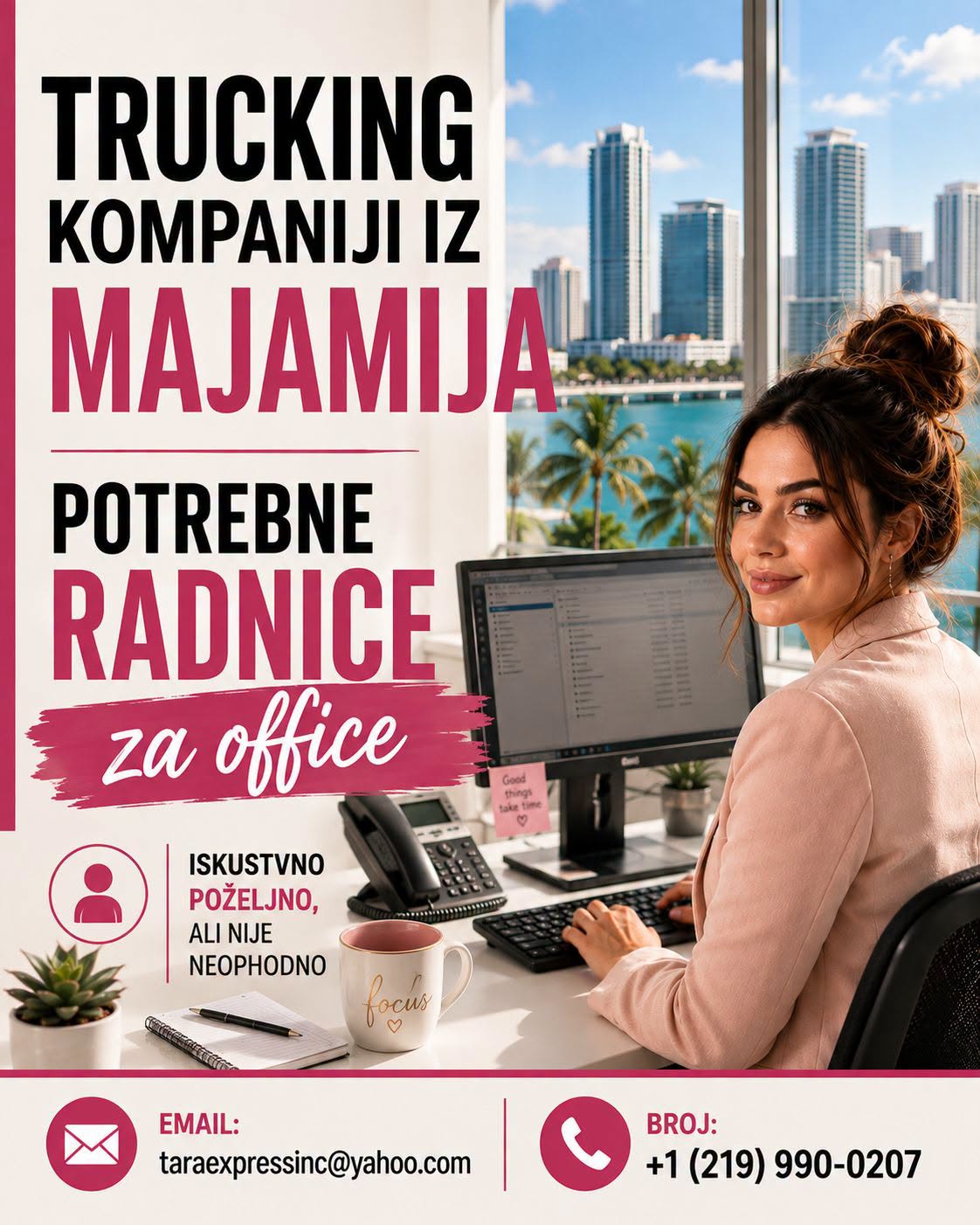  Trucking kompaniji su potrebne radnice za rad iz kancelarije u Majamiju - Balkan Truckers US