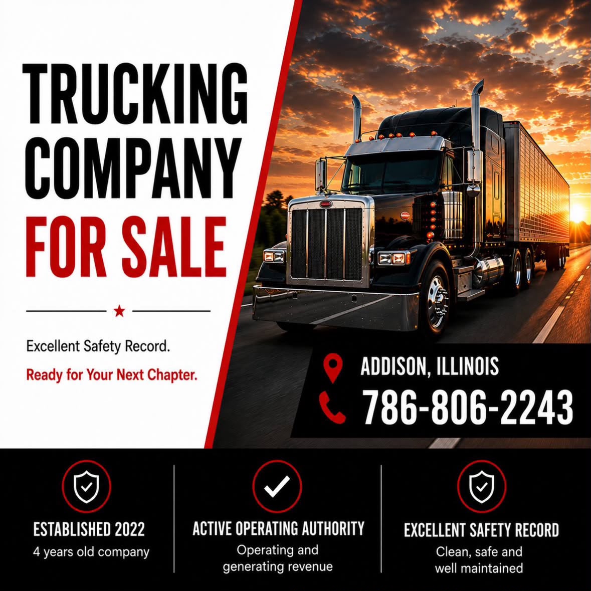 TRUCKING COMPANY FOR SALE — ADDISON, IL - Balkan Truckers US