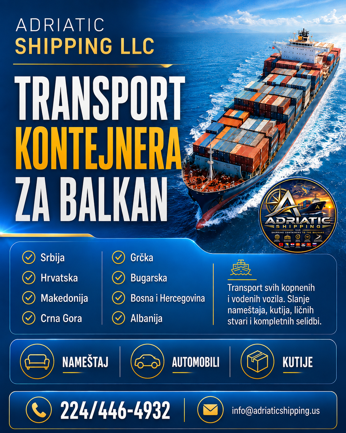 Pouzdan transport iz Amerike za Balkan - Balkan Truckers US