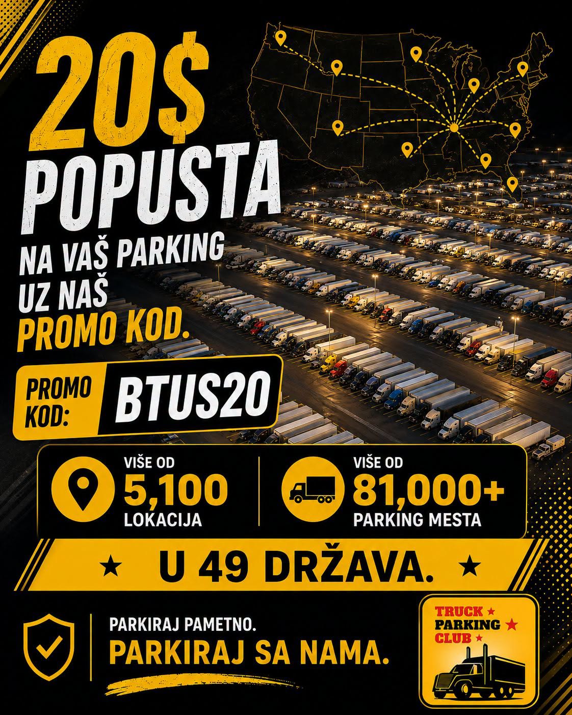 Balkan Truckers i Truck Parking Club: 20$ popusta na parking za naše čitaoce - Balkan Truckers US
